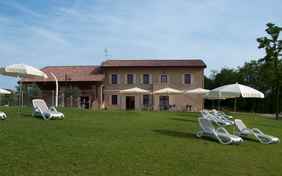 Liegewiese und Gemeinschaftsterrasse vor dem Haus